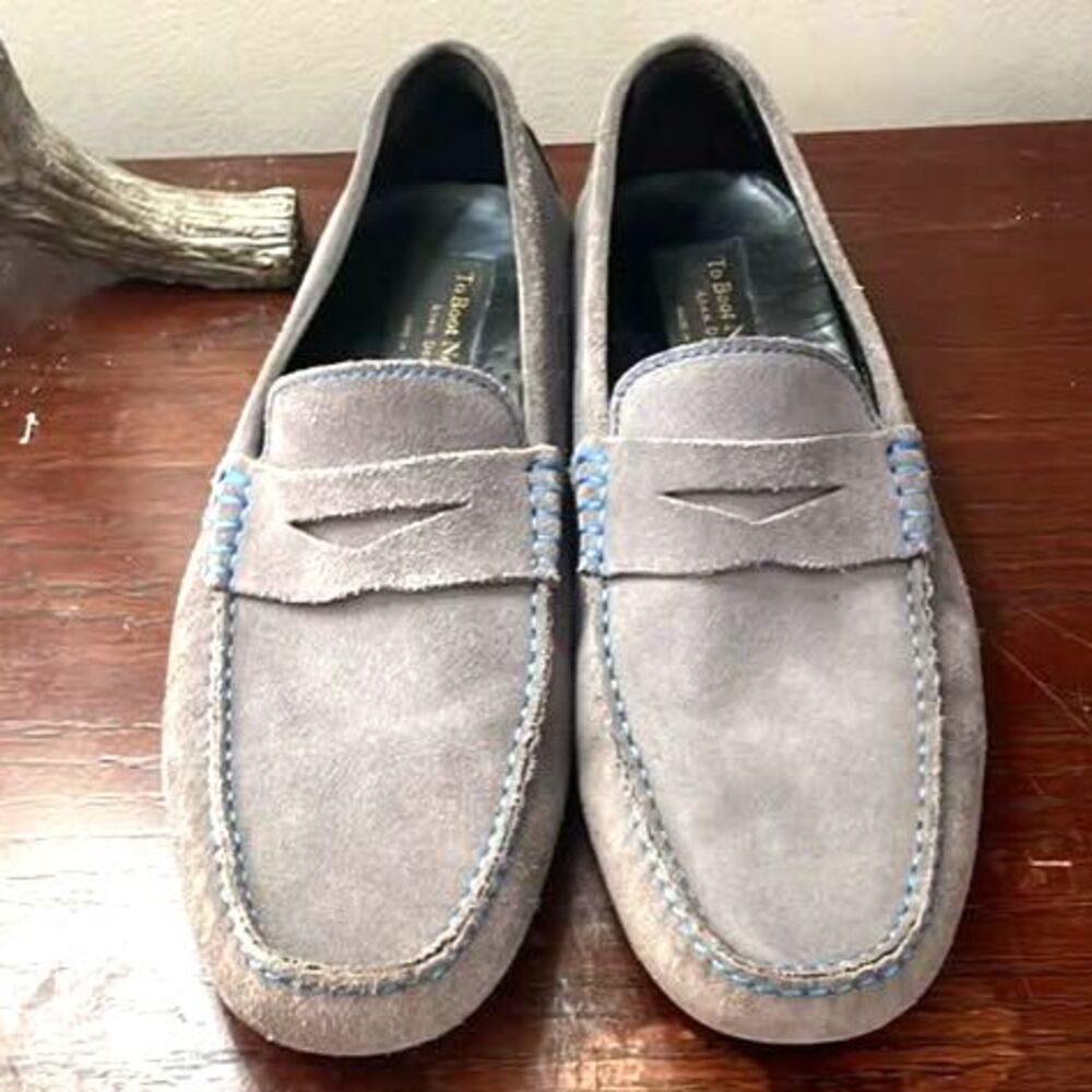 To Boot New York Adam Derrick Loafers Gray Suede Size 9